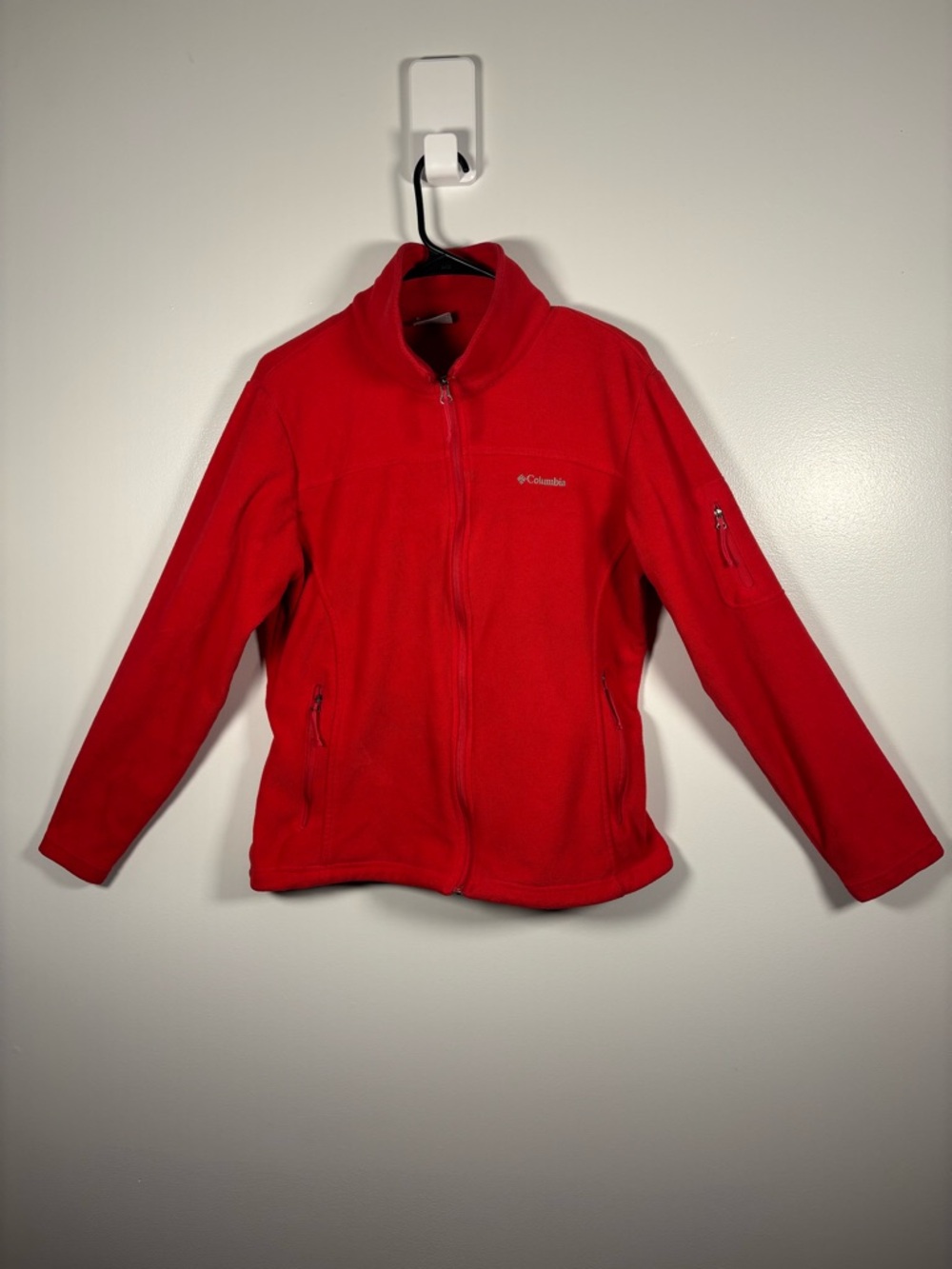 Columbia Red Full-Zip Fleece Jacket